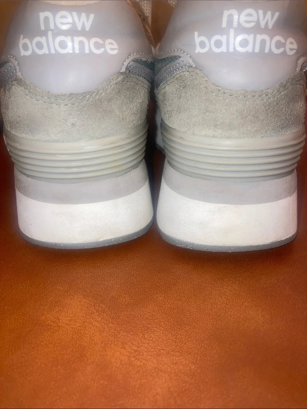 New Balance Women's Gray and White Platform Sneakers